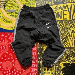Nike Sportswear NSW Double Swoosh Logo Cuffed Woven Joggers - Black Medium Men’s